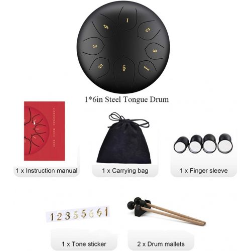  [아마존베스트]XIANLIAN Steel Tongue Drum, Essential Drum Instrument Steel Tongue Drum, New 6 Inch 8 Tone Essential Drum, Yoga Accessories, Quiet Drum, Spiritual Gifts