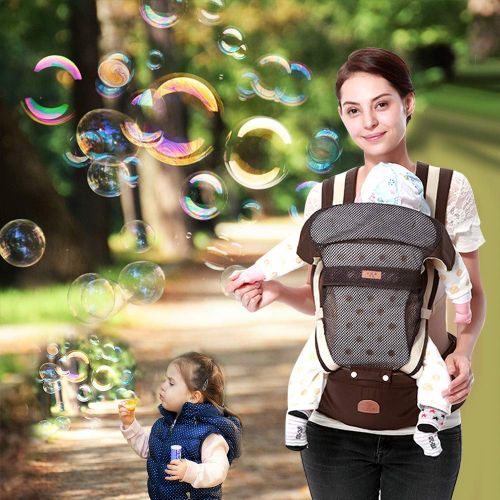  XIANRUI Baby Carrier Hip Seat Toddler 360 Ergonomic Breathable Soft Baby Backpack Carrier Seat Belt Waistband Hip Support with Pocket for Newborn, Infant & Toddler, All Season, Multi-Posit