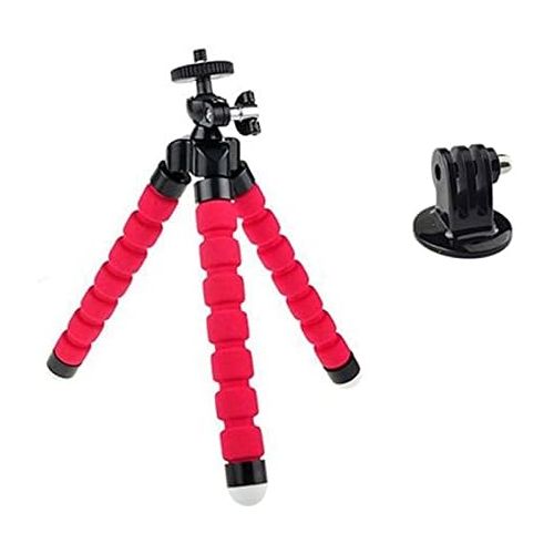  XIANYUNDIAN-HAT XIANYUNDIAN VP414 Stand Flexible Leg Mini Tripod for Gopro Digital Phone and Adapter Mount for Gopro Hero 4 3 + HD Xiaomi Yi Cameras Camera Tripods (Color : Red)