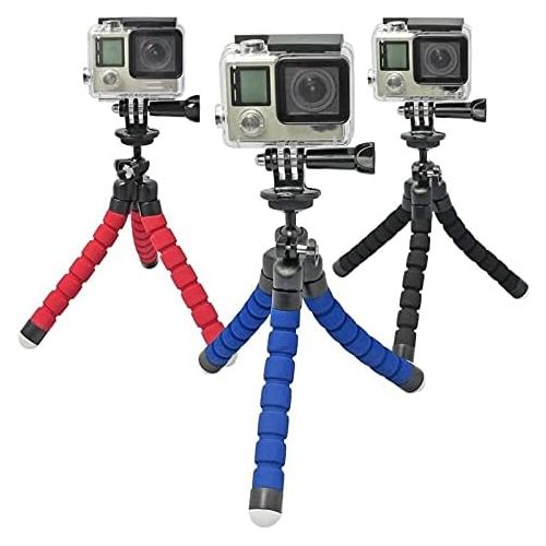  XIANYUNDIAN-HAT XIANYUNDIAN VP414 Stand Flexible Leg Mini Tripod for Gopro Digital Phone and Adapter Mount for Gopro Hero 4 3 + HD Xiaomi Yi Cameras Camera Tripods (Color : Red)