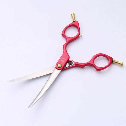  XIAOF-Shears Hairdressing Tool 6.0 Inch,Small Curved Shears Pet Groomer Special Shaving Tools Stainless Steel Pet Scissors Red Trimming Scissors (Color : Red)