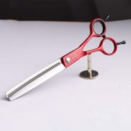 XIAOF-Shears Hairdressing Tool 7.0 Inch Red Pet Scissors, Beauty Thinning Scissors,High-end Stainless Steel Dog Hairdressing Scissors Scissors (Color : Red)