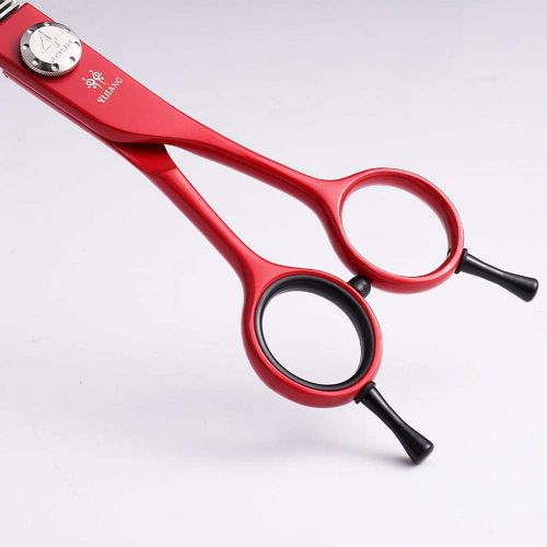  XIAOF-Shears Hairdressing Tool 7.0 Inch Red Pet Scissors, Beauty Thinning Scissors,High-end Stainless Steel Dog Hairdressing Scissors Scissors (Color : Red)