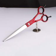 XIAOF-Shears Hairdressing Tool Red 7 Inch Pet Scissors, Stainless Steel Dog Hairdressing Haircut Beauty Flat Shears Scissors (Color : Red)