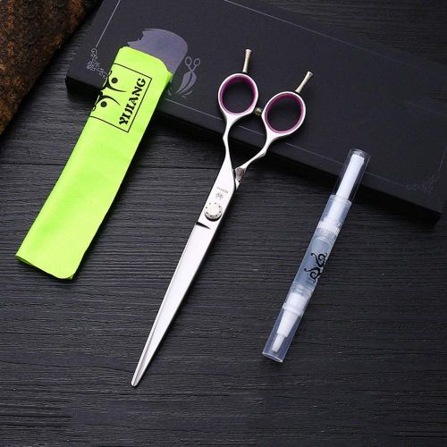  XIAOF-Shears Hairdressing Tool 7.5-inch Pet Grooming Flat Shears,Double-tipped Pet Scissors 440C Stainless Steel Pet Grooming Tools Scissors (Color : Silver)