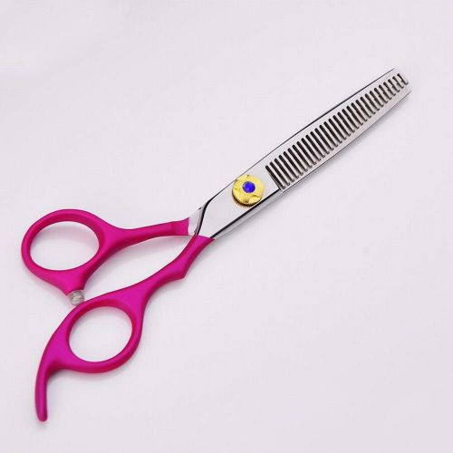  XIAOF-Shears Hairdressing Tool 6 Inch Pink Pet Scissors, Stainless Steel Pet Scissors Tools Set Scissors (Color : Pink)