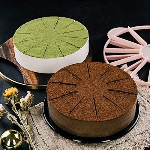  [아마존베스트]Xiaohong Round Cake Slice & Pie Slicer Marker, Cake Divider, Cheesecake Cutter, Double Sided Cake Portion Marker, 10 or 12 Slices-Works for Cakes Up To 16-Inches Diameter