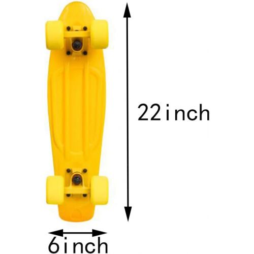  XIAOJIE Mini Cruiser Skateboard Erwachsene Kinder Double Kick Tips Skateboard Kunststoffdeck