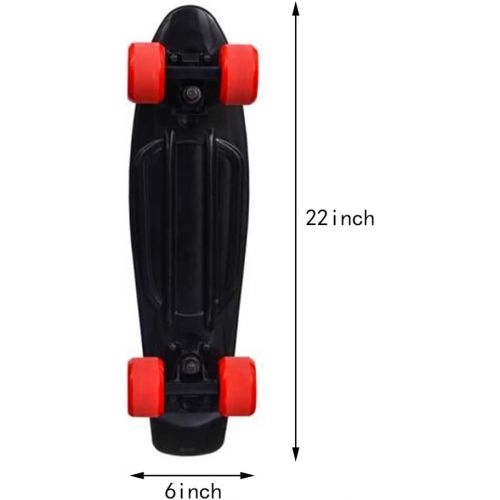  XIAOJIE Mini Cruiser Skateboard Erwachsene Kinder Double Kick Tips Skateboard Kunststoffdeck