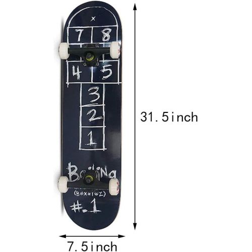  XIAOJIE DurchfueHren Erwachsene KindskateboarddeckdoppeltrittfaHigkeitskateboard-Ahorndeck