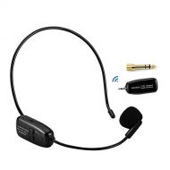 XIAOKOA 2.4G Wireless Microphone, 40m Stable Wireless Transmission, Headset And Handheld 2 In 1, For Voice Amplifier, Camera Recording, Speaker, Iphone, Computer Online Chatting(N-
