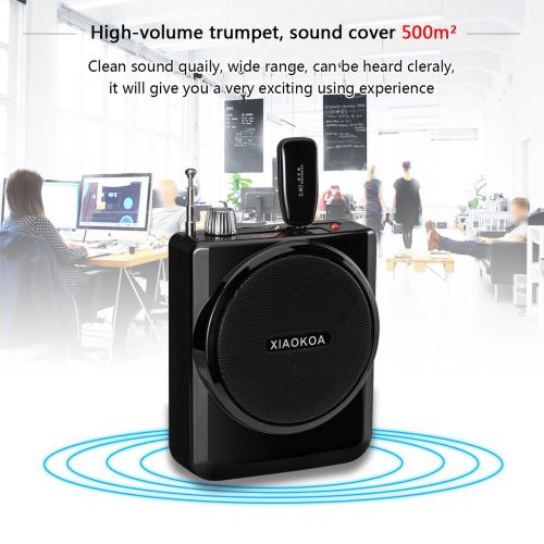  XIAOKOA 2.4G 40m Stable Wireless Voice Amplifier with Headset and Handheld 2 in 1 Wireless Microphone (N202black-2.4G)