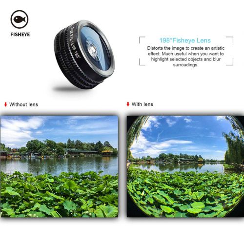  XIAOKUKU Mobile Phone Camera Lens, 7-in-1 Lens Set 0.36x Wide-Angle Macro Zoom Lens Cpl Kaleidoscope and 2X Telephoto Zoom Lens for iPhone Android Smartphone