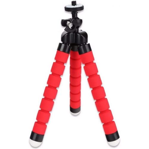  XIAOMINDIAN-HAT XIAOMINDIAN Mini Tripod Portable Flexible Sponge Octopus Stand Mount Compatible with GoPro Mobile Phone Smartphone Camera Holder Clip Stand Tripod Camera Mount (Color : Tripod Red)