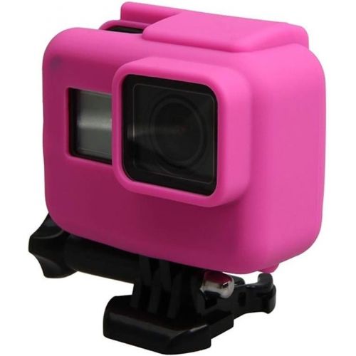  XIAOMINDIAN-HAT XIAOMINDIAN Anti-Scratch Silicon Gel Camera Protective Case Cover Shell Housing for Gopro Hero 5/6/7 Action Camera Accessories Camera Mount (Colour : Rose red)