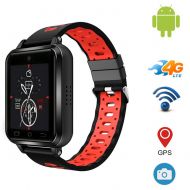XIAYU 4g Smart Watch Fitness Tracker, Heart Rate Monitor Support Nano Sim Card Video Call Built-in High-Definition Camera Ip67 Waterproof,Red