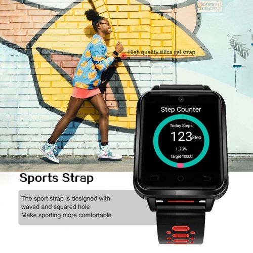  XIAYU 4g Smart Watch Fitness Tracker, Heart Rate Monitor Support Nano Sim Card Video Call Built-in High-Definition Camera Ip67 Waterproof,Red
