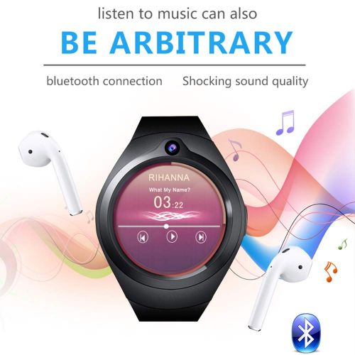  XIAYU Fitness Tracker Smart Watch, Heart Rate Monitor Hd Camera 3g Voice Call Built-in GPS Wireless Bluetooth Information Reminder Music Player,Black