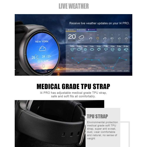  XIAYU Fitness Tracker Smart Watch, Heart Rate Monitor Built-in Voice Search Support 3g Network Sim Card WiFi GPS Bluetooth iOS Android Phone,Black