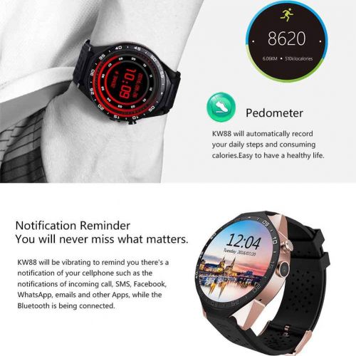  XIAYU Smart Bracelet Fitness Tracker, Heart Rate Monitor Support Nano Sim Card 3g Call Hd Camera Compatible with Android iOS Ip67 Waterproof,Black