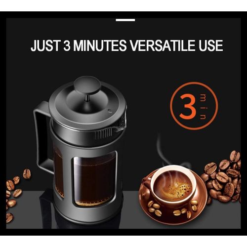  XIBLISS French Press Coffee and Tea Maker, 21 Oz(600 ML), Black