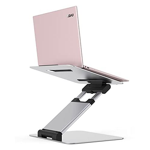  Laptop Stand for Desk, XIDU Ergonomic Sit to Laptop Holder Convertor, Portable Adjustable Height up to 21 Laptop Stands, Compatible with MacBook, All Laptops Tablets 10 17 Laptop (