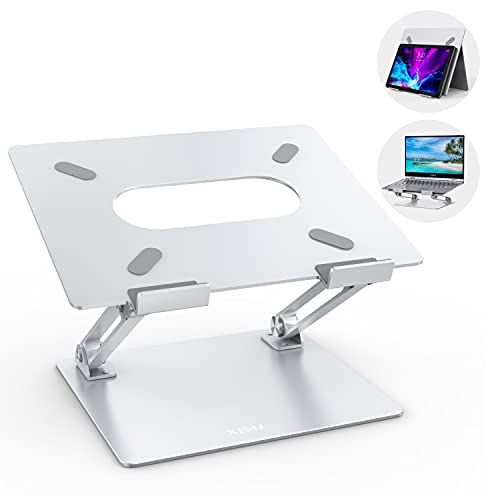  XIDU Laptop Stand for Desk, Adjustable Computer Stand Aluminum Laptop Holder Riser Stand Compatible with MacBook Pro, Dell XPS, HP, Support 10 17 Laptops and Tablets (Silver)