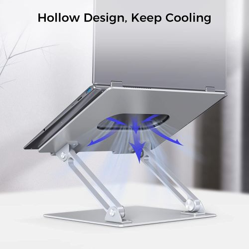  XIDU Laptop Stand for Desk, Adjustable Computer Stand Aluminum Laptop Holder Riser Stand Compatible with MacBook Pro, Dell XPS, HP, Support 10 17 Laptops and Tablets (Silver)