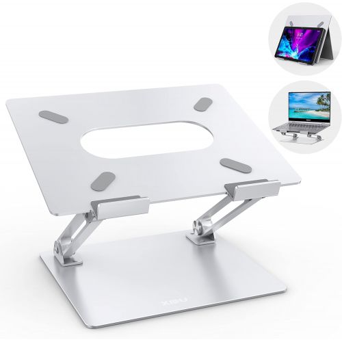  XIDU Laptop Stand for Desk, Adjustable Computer Stand Aluminum Laptop Holder Riser Stand Compatible with MacBook Pro, Dell XPS, HP, Support 10 17 Laptops and Tablets (Silver)