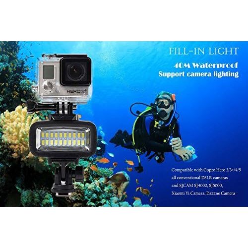  [아마존베스트]Scuba Diving Light Xiehaige 40m Waterproof High Performance POV Flash 6W 20LED Fill Light 700LM for GoPro Hero 3/3+ Cameras DSLR/4/5