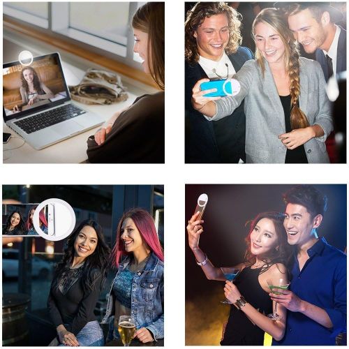  [아마존베스트]Selfie Ring Light, XINBAOHONG Rechargeable Portable Clip-on Selfie Fill Light with 36 LED for Smart Phone Photography, Camera Video, Girl Makes up (White-B, 36LED)