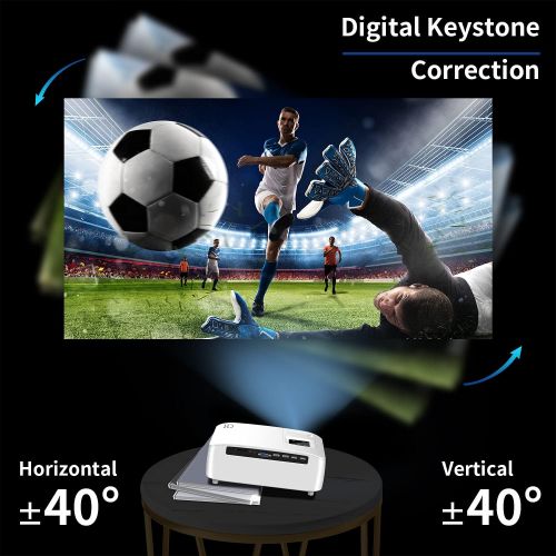  1080P Projector with WiFi and Bluetooth,XINDA 2022 Upgraded 10000 Lumen Movie Outdoor Projector 4K for 400 Display,Support 4K/4D Keystone/Dolby/Zoom,Projectors for TV Stick/iOS/And