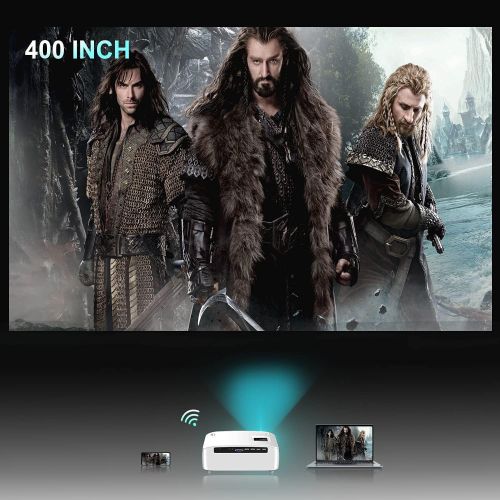  1080P Projector with WiFi and Bluetooth,XINDA 2022 Upgraded 10000 Lumen Movie Outdoor Projector 4K for 400 Display,Support 4K/4D Keystone/Dolby/Zoom,Projectors for TV Stick/iOS/And