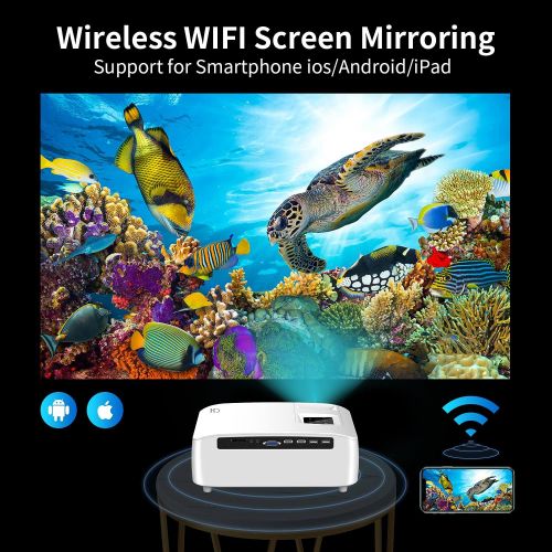  1080P Projector with WiFi and Bluetooth,XINDA 2022 Upgraded 10000 Lumen Movie Outdoor Projector 4K for 400 Display,Support 4K/4D Keystone/Dolby/Zoom,Projectors for TV Stick/iOS/And