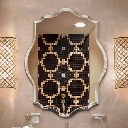  XINGZHE Bathroom Mirror- Wall-Mounted Vanity Mirror- Mirror-Vanity Mirror Decorative Wall Mirror for Bedroom/Bathroom/Hotel Makeup Mirror (Size : 50cm)