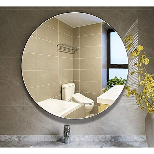  XINGZHE Bathroom Mirror-Minimalist Frameless Round Mirror Decorative Wall Mirror for Bedroom/Bathroom/Hotel Thickness 60-80cm Makeup Mirror (Size : 80cm)