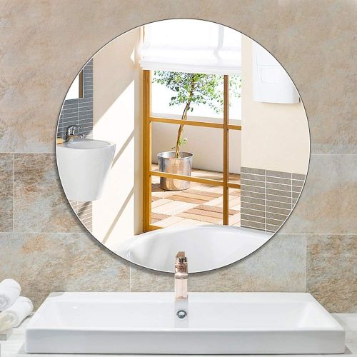  XINGZHE Bathroom Mirror-Minimalist Frameless Round Mirror Decorative Wall Mirror for Bedroom/Bathroom/Hotel Thickness 60-80cm Makeup Mirror (Size : 80cm)
