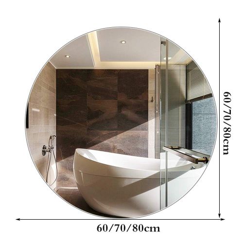  XINGZHE Bathroom Mirror-Minimalist Frameless Round Mirror Decorative Wall Mirror for Bedroom/Bathroom/Hotel Thickness 60-80cm Makeup Mirror (Size : 80cm)