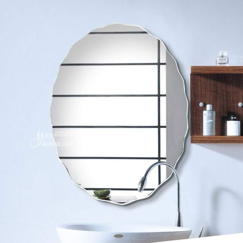  XINGZHE Bathroom Mirror-Wall-Mounted Oval Vanity Mirror- Modern Minimalist Wavy Mirror-Vanity Mirror Decorative Wall Mirror for Bedroom/Bathroom/Hotel 3 Sizes Makeup Mirror (Size :