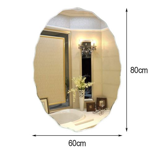  XINGZHE Bathroom Mirror-Wall-Mounted Oval Vanity Mirror- Modern Minimalist Wavy Mirror-Vanity Mirror Decorative Wall Mirror for Bedroom/Bathroom/Hotel 3 Sizes Makeup Mirror (Size :