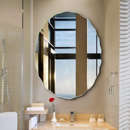  XINGZHE Bathroom Mirror-Wall-Mounted Oval Vanity Mirror- Modern Minimalist Wavy Mirror-Vanity Mirror Decorative Wall Mirror for Bedroom/Bathroom/Hotel 3 Sizes Makeup Mirror (Size :