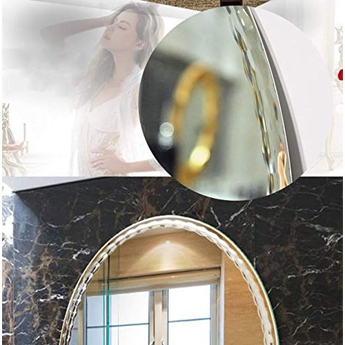  XINGZHE Bathroom Mirror- Wall-Mounted Vanity Mirror-Elliptical Frameless Sink Vanity Mirror-Vanity Mirror Decorative Wall Mirror for Bedroom/Bathroom/Hotel Makeup Mirror (Size : 50