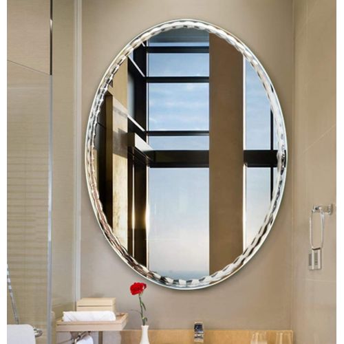  XINGZHE Bathroom Mirror- Wall-Mounted Vanity Mirror-Elliptical Frameless Sink Vanity Mirror-Vanity Mirror Decorative Wall Mirror for Bedroom/Bathroom/Hotel Makeup Mirror (Size : 50