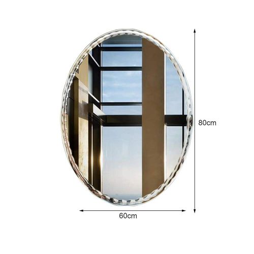  XINGZHE Bathroom Mirror- Wall-Mounted Vanity Mirror-Elliptical Frameless Sink Vanity Mirror-Vanity Mirror Decorative Wall Mirror for Bedroom/Bathroom/Hotel Makeup Mirror (Size : 60