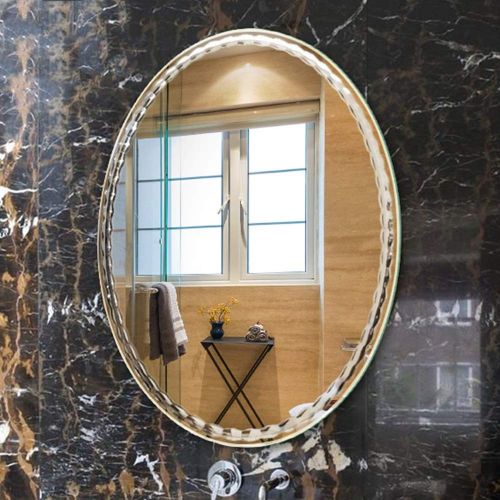  XINGZHE Bathroom Mirror- Wall-Mounted Vanity Mirror-Elliptical Frameless Sink Vanity Mirror-Vanity Mirror Decorative Wall Mirror for Bedroom/Bathroom/Hotel Makeup Mirror (Size : 60