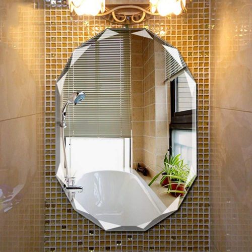  XINGZHE Bathroom Mirror- Wall-Mounted Vanity Mirror-Multi-Edge Frameless Mirror-Vanity Mirror Decorative Wall Mirror for Bedroom/Bathroom/Hotel Makeup Mirror (Size : 60x80x0.5cm)