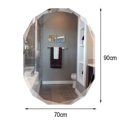  XINGZHE Bathroom Mirror-Frameless Square Mirror Decorative Wall Mirror for Bedroom/Bathroom/Hotel Thickness 3 Sizes Makeup Mirror (Size : 70x90cm)