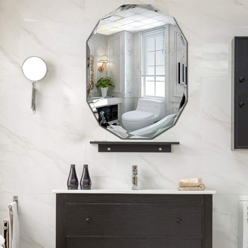  XINGZHE Bathroom Mirror-Frameless Square Mirror Decorative Wall Mirror for Bedroom/Bathroom/Hotel Thickness 3 Sizes Makeup Mirror (Size : 70x90cm)