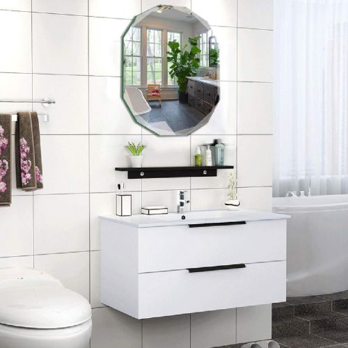  XINGZHE Bathroom Mirror-Frameless Square Mirror Decorative Wall Mirror for Bedroom/Bathroom/Hotel Thickness 3 Sizes Makeup Mirror (Size : 70x90cm)