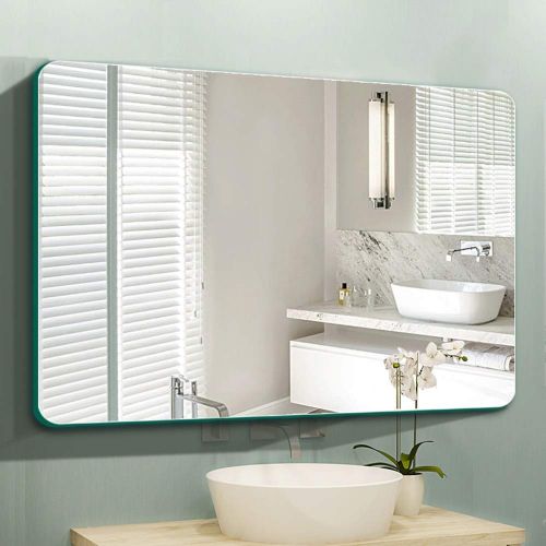  XINGZHE Bathroom Mirror- Wall-Mounted Vanity Mirror-Frameless Mirror-Vanity Mirror Decorative Wall Mirror for Bedroom/Bathroom/Hotel Makeup Mirror (Size : 60x80cm)